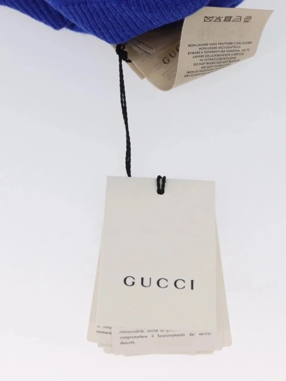 GUCCI GG Canvas knitted Fabrics Cap M Blue 748423 Auth bs33379